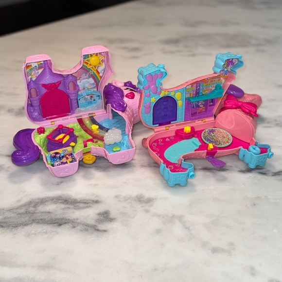Polly Pocket Puppy Party Piñata & Unicorn Travel Toy Exteriors. - Picture 6 of 8